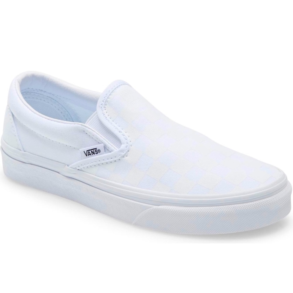 Women’s white checkerboard Vans 9.5